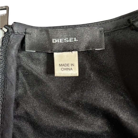 Vintage Diesel Y2K Faux Patent Leather Mini Dress Sleeveless Fit & Flare Sz S - Picture 5 of 6